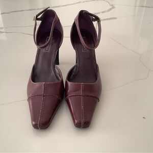 Chic Burgundy Leather Heels